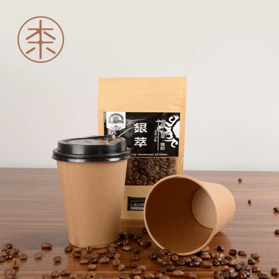 一次性加厚牛皮纸杯 100只 耐高温 不渗漏 无荧光漂白