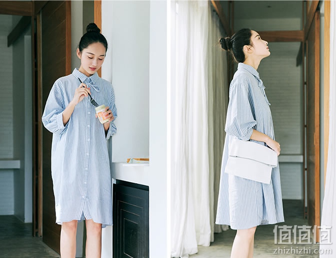 叙旧 女款竖条纹连衣裙