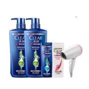 清扬 男士去屑洗发露750ml*2+100ml*2+奔腾吹风机