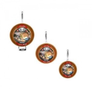 Gotham Steel 3 Piece 不粘锅套组 9.5"/+11"/+12.5", Brown