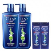 清扬(CLEAR)男士去屑洗发水套装 清爽控油型750mlx2送活力运动薄荷100mlx2 *2件