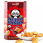 新加坡进口！meiji 明治 熊猫巧克力夹心饼干 50g  4.95元（9.9元，2件5折）