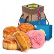 洽洽 饼干糕点  中秋月饼礼盒 粽罐四枚装302g *4件