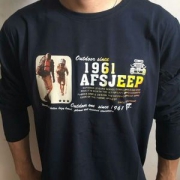 AFS JEEP 战地吉普 秋季新品 圆领印花棉质T恤 多色