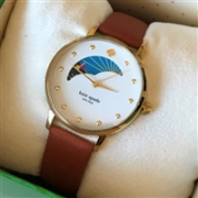 Kate Spade KSW1073 太阳月亮大表盘棕色真皮女表