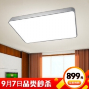飞利浦（PHILIPS）LED吸顶灯 客厅书房卧室现代简约灯具饰分段调光 方形 品轩80W