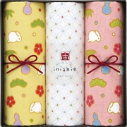 内野（UCHINO）   COLLECTION 松竹梅纱布面巾 3条礼盒装