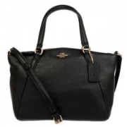 COACH 蔻驰 奢侈品 女款黑色皮质小号手提单肩斜挎包 饺子包 F57563 IMBLK