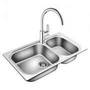 GROHE 高仪 意大利原装进口860mm大双槽水槽厨盆 搭配 冷热混合厨房龙头 组合套装（供应商直送，晒单，主要城市包安装，具体覆盖区域可以咨询客服QQ:1187163752，QQ：2833699221，电话：010-56024815,010-56024818）