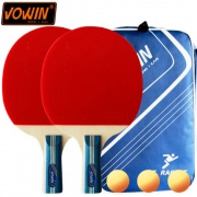 Vowin 乒乓球拍 两支装 （送三个球+一个包）