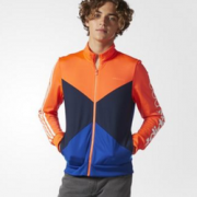 限XL码！adidas neo 阿迪达斯 男子 运动外套 红荧光 AY5686