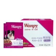 限地区：Wanpy顽皮 成犬湿粮 鸡肉鲜封包100g*10袋 折18.47元（29.9,199-80）