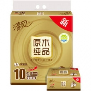 清风 原木纯品金装系列 3层120抽纸巾*10包