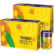 悦动力 果味饮料 清爽橙味汽水 330ml*24罐 整箱