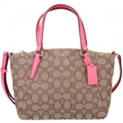 COACH 蔻驰 奢侈品 女款卡其红色边帆布小号手提肩背斜挎包 饺子包 F57830IMLOP *3件