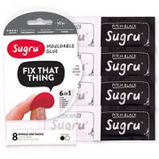 秒杀：Sugru 可塑修补胶 - 黑色和白色（8 只装）