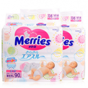 64.5元/包！kao 花王 Merries 妙而舒 婴儿纸尿裤 NB90 *2包    129元包邮包税（需用券）