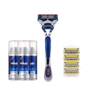 Gillette 吉列 锋隐1刀架1刀头+4刀头+剃须啫喱 3罐