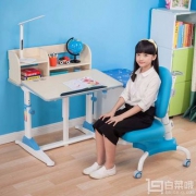 送原装书架+椅套，心家宜 M100+M207 儿童气压辅助升降学习桌椅套装