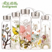 Evergreen 爱屋格林 印花拎绳高耐热玻璃杯360ml