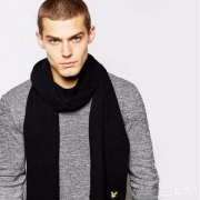 英国皇室御用品牌，Lyle & Scott 苏格兰金鹰 男士羊羔毛纯色围巾 Prime会员凑单免费直邮含税
