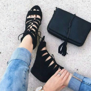Sam Edelman      Santina 女士真皮坡跟凉鞋