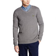 LYLE & SCOTT  苏格兰金鹰 男士美利奴羊毛混纺V领针织衫