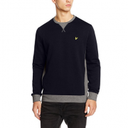 LYLE & SCOTT  苏格兰金鹰 Contrast Rib 男士纯棉拼色圆领卫衣