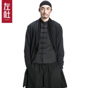 左杜改良汉服 中国风唐装男居士服秋季外套