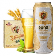 青岛（TSINGTAO）  全麦白啤 500ml*12罐 泡沫丰富细腻 浓郁麦香