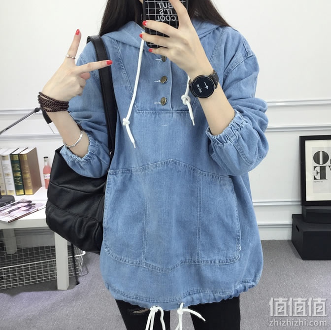 午夜比雅女士牛仔卫衣