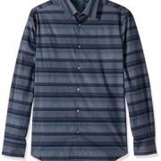 限尺码！Perry Ellis Multi-Color Stripe男衬衫