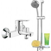 GROHE 高仪 单把手明装浴缸淋浴龙头100mm四式手持花洒淋浴花洒套装  798元包邮（1098-300）