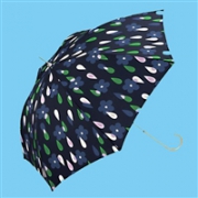 日本 WPC 超便携 防紫外线长柄两用晴雨伞58cm 藏蓝色花朵