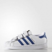 再来一款！adidas 阿迪达斯 Superstar Foundation 大童款 金标蓝尾贝壳头板鞋