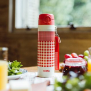 膳魔师（THERMOS） JNT-550不锈钢粉红格子保温杯 550ml 真空断热