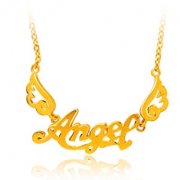 ￥323/g！CHOW TAI FOOK 周大福 F160953 Angel字母翅膀 足金项链 10.11g
