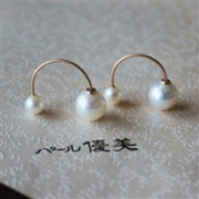 Pearlyuumi akoya海水珍珠 5-6mm & 8-8.5mm 双珠耳环