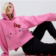 补货！Hello Kitty X ASOS 独家合作款 粉红色短款女士卫衣