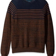 限M码！Perry Ellis Textured Stripe男针织衫