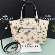 新配色！COACH蔻驰Prairie Print Prairie Satchel花朵印花女士真皮饺子