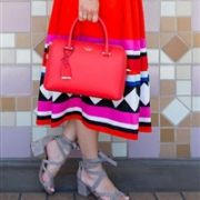 Kate Spade New York卡特丝倍Cameron Street 真皮斜挎包/单肩包  火红色