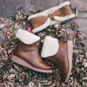 UGG 女士真皮拉链雪地靴 $74.99
