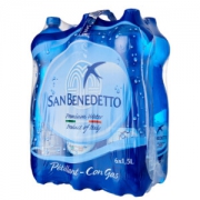 意大利进口矿泉水  圣碧涛San Benedetto 天然矿泉水 充气1箱 1.5Lx6瓶