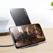 倍思(Baseus)苹果8/X无线充电器手机支架适用iPhone8Plus/X/三星note8/S7edge/S8 双线圈提速送充电线通用款 黑 *3件