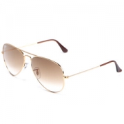 Ray-Ban 雷朋 中性飞行员系列金色金属镜框浅茶色渐变玻璃镜片太阳镜3025-001/51 58mm