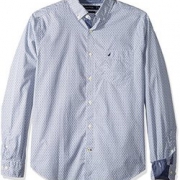 限M码！Nautica诺蒂卡Clasic Fit Printed男士衬衫
