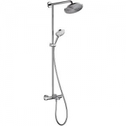 Hansgrohe 汉斯格雅 27215000 双飞雨恒温三出水淋浴柱（240mm飞雨顶喷+飞雨120select 三速手持）