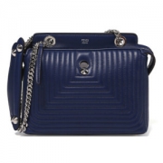 plus专享价FENDI 芬迪 女士DOTCOM CLICK系列皇家蓝牛皮绗缝时尚单肩包 8BN299 U9M F0X9V *2件