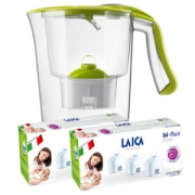 莱卡（LAICA）过滤净水器1壶7芯 J432H-BM矿物质平衡免掀盖双导流2.3L 母婴级健康净化家用滤水壶净水壶